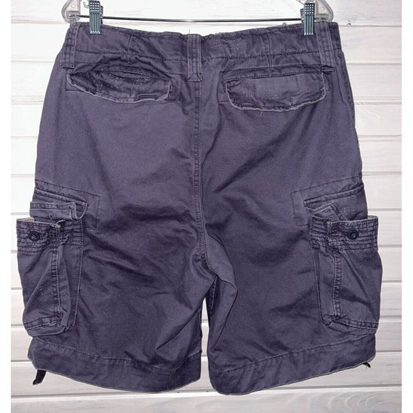 NWT Trailer Cargo Shorts Mens Sz 32 Heavy Duty Cotton Khaki Blue Drawstring - Picture 5 of 10